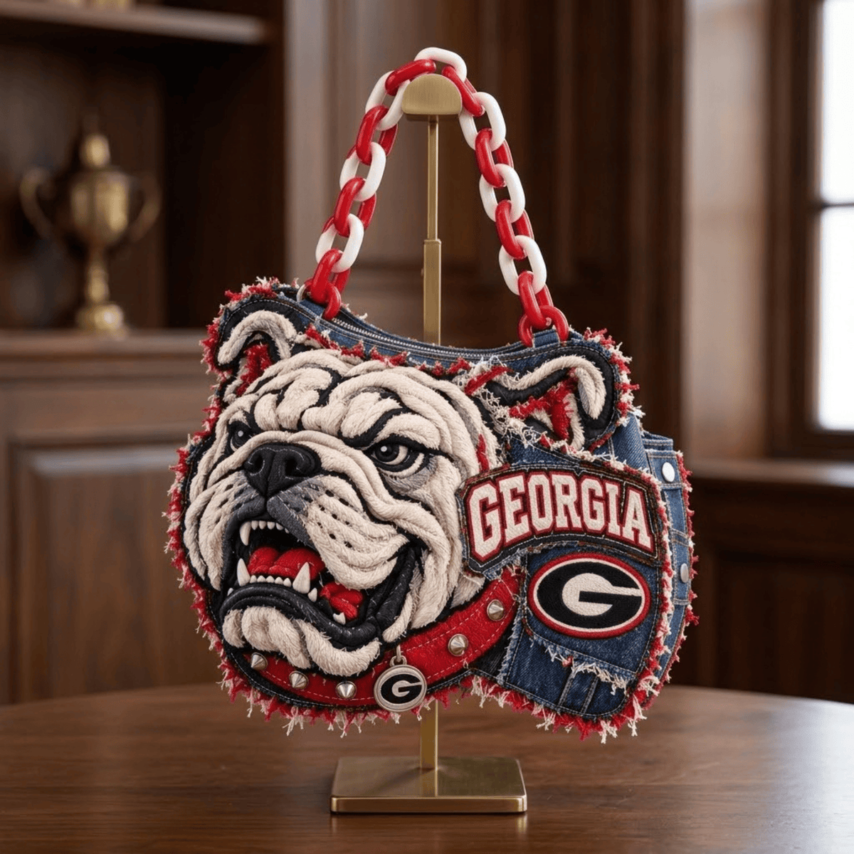 GGBD Sculptural Embroidered Denim Handbag NTKO
